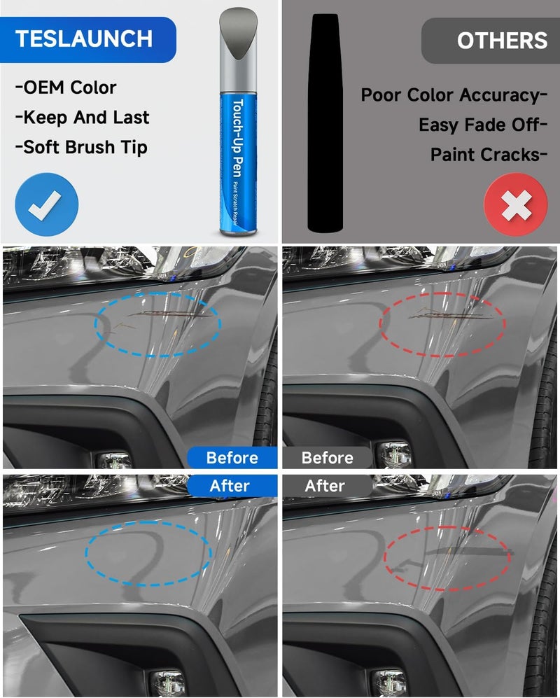 RSACET NH-701M Galaxy Gray Metallic Touch Up Paint Compatible with Honda Exact Match Touch Up Paint Car Scratch Repair - Image 2